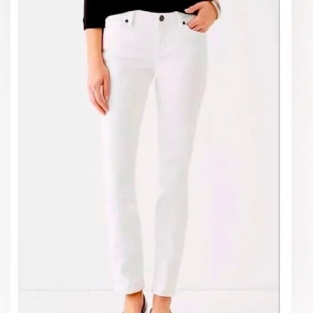 J Jill Denim White Authentic Fit Cropped Women's Pants Size 16